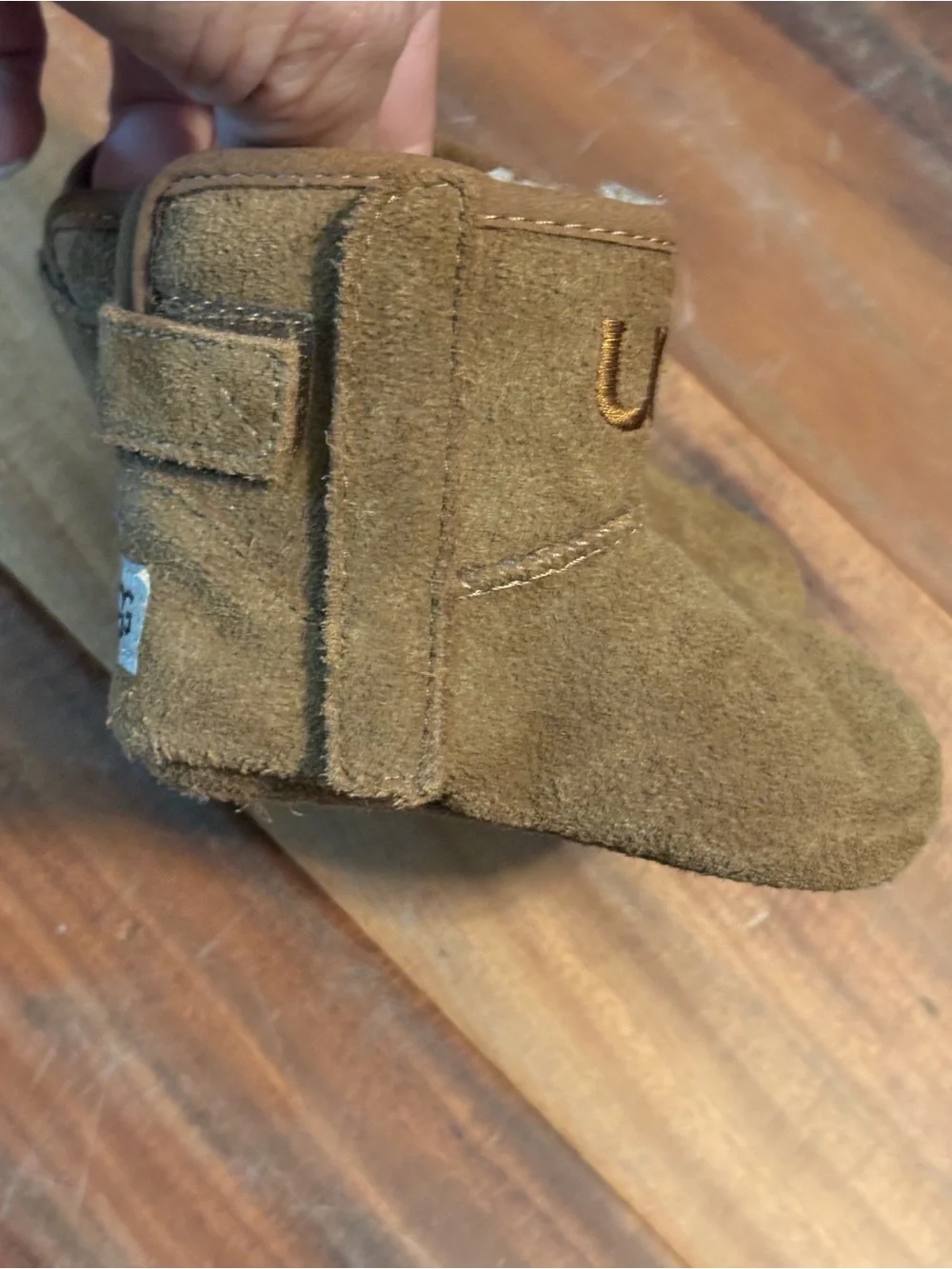 UGG Bixbee Baby Booties Chestnut Suede Crib Shoes Size 0/1 Infant (s4)
